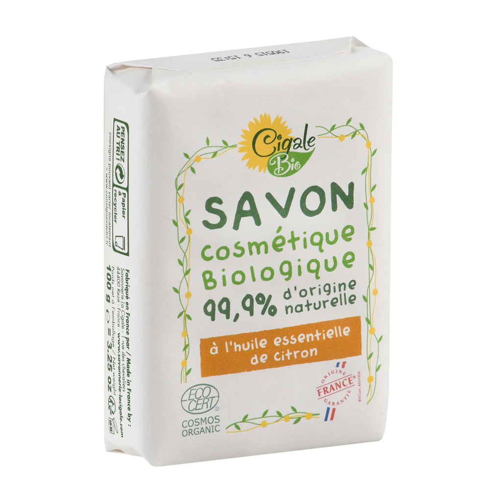 Savon citron bio LA CIGALE, 100g