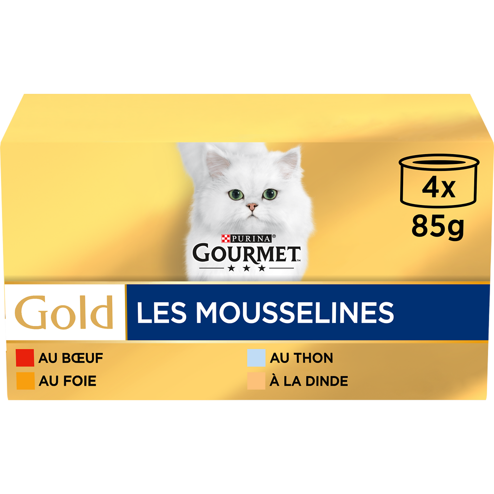 Sachets fraîcheur pour chat GOLD Les Mousselines GOURMET - 4x85g