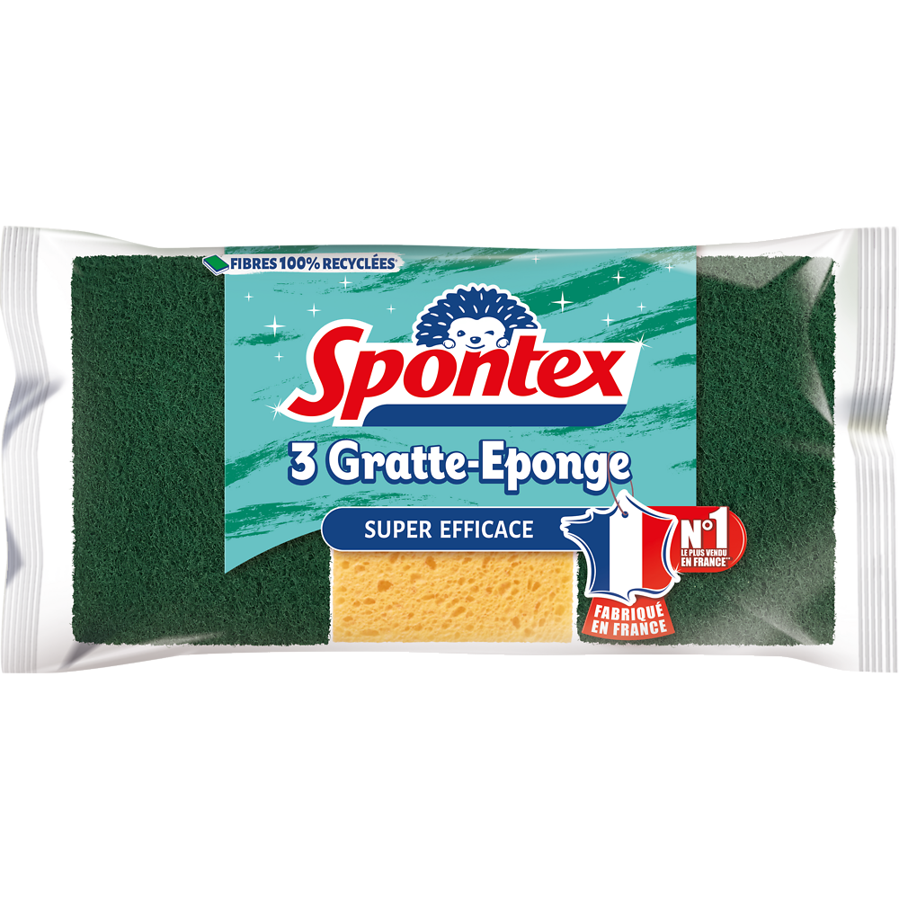 Éponges végétale grattantes SPONTEX, x3