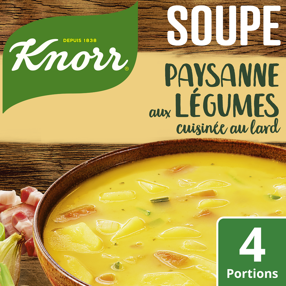 Soupe déshydratée Paysanne au lard KNORR, x4 1l