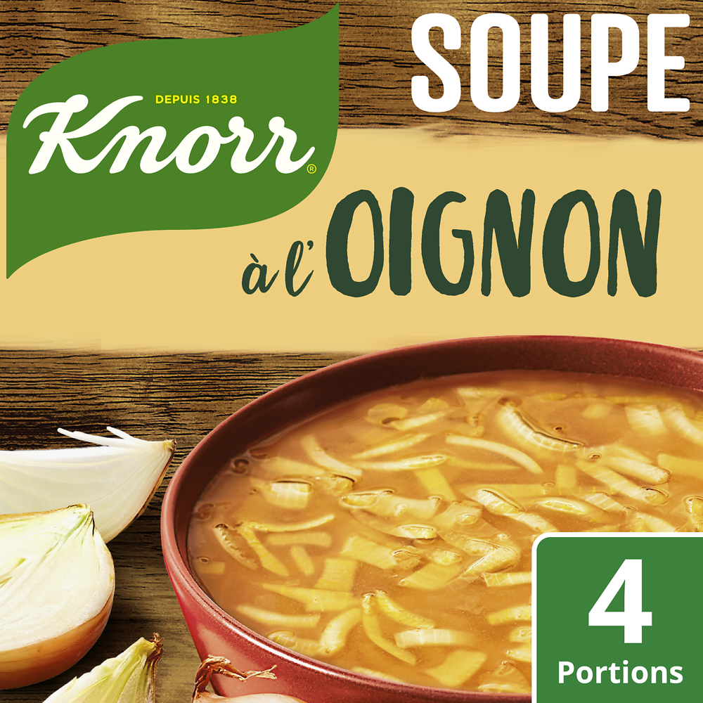 Soupe à l'oignon gratinée emmental déshydratée KNORR, x4 1l