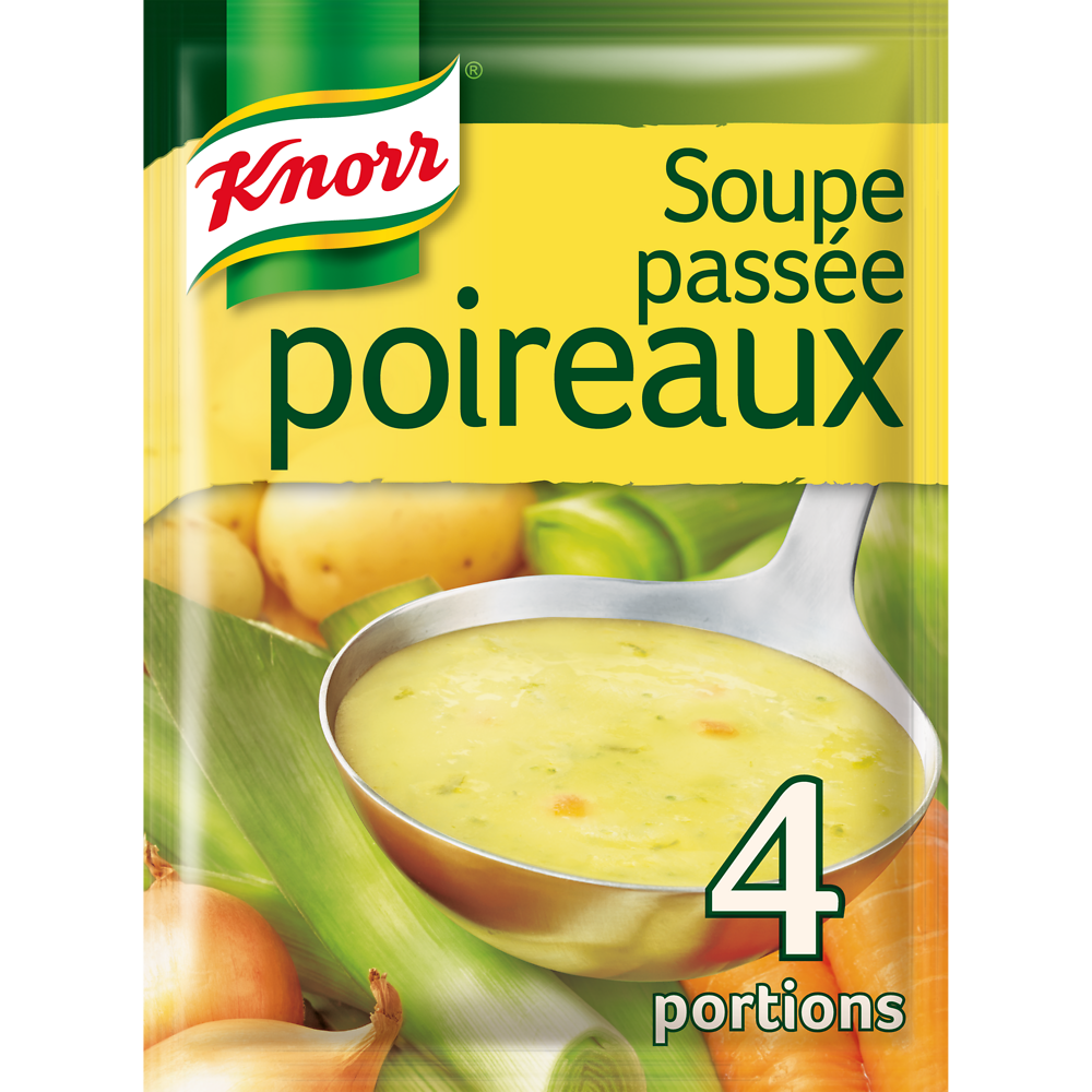 Soupe passée de poireaux et légumes variés KNORR, sachet de 110g