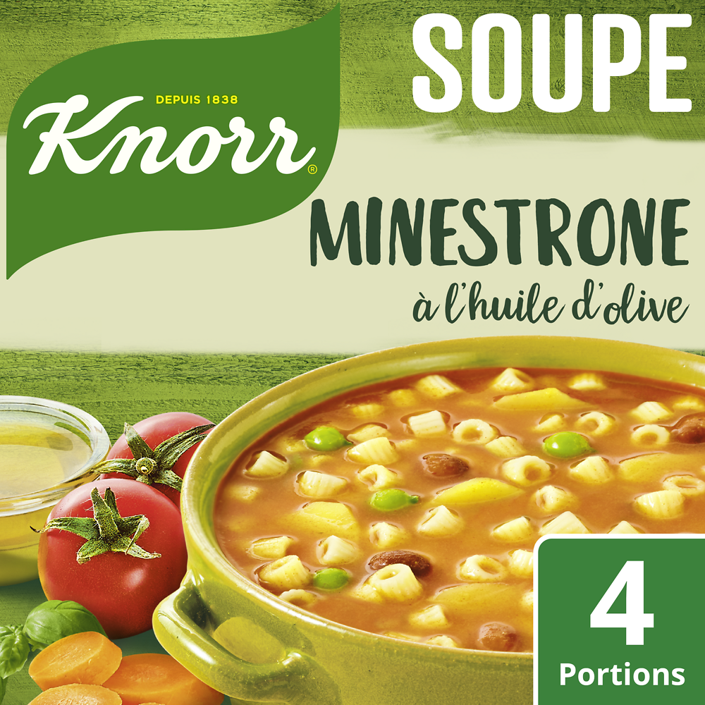 Soupe Minestrone à l'huile olive déshydratée KNORR, sachet de 104g