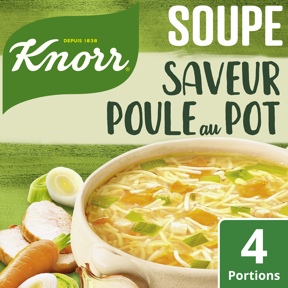 Potage déshydraté poule au pot aux petits légumes KNORR, 72g