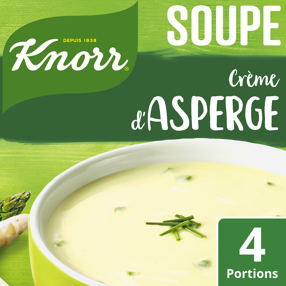 Soupe crème d'asperges déshydratée KNORR, sachet 70G 1l