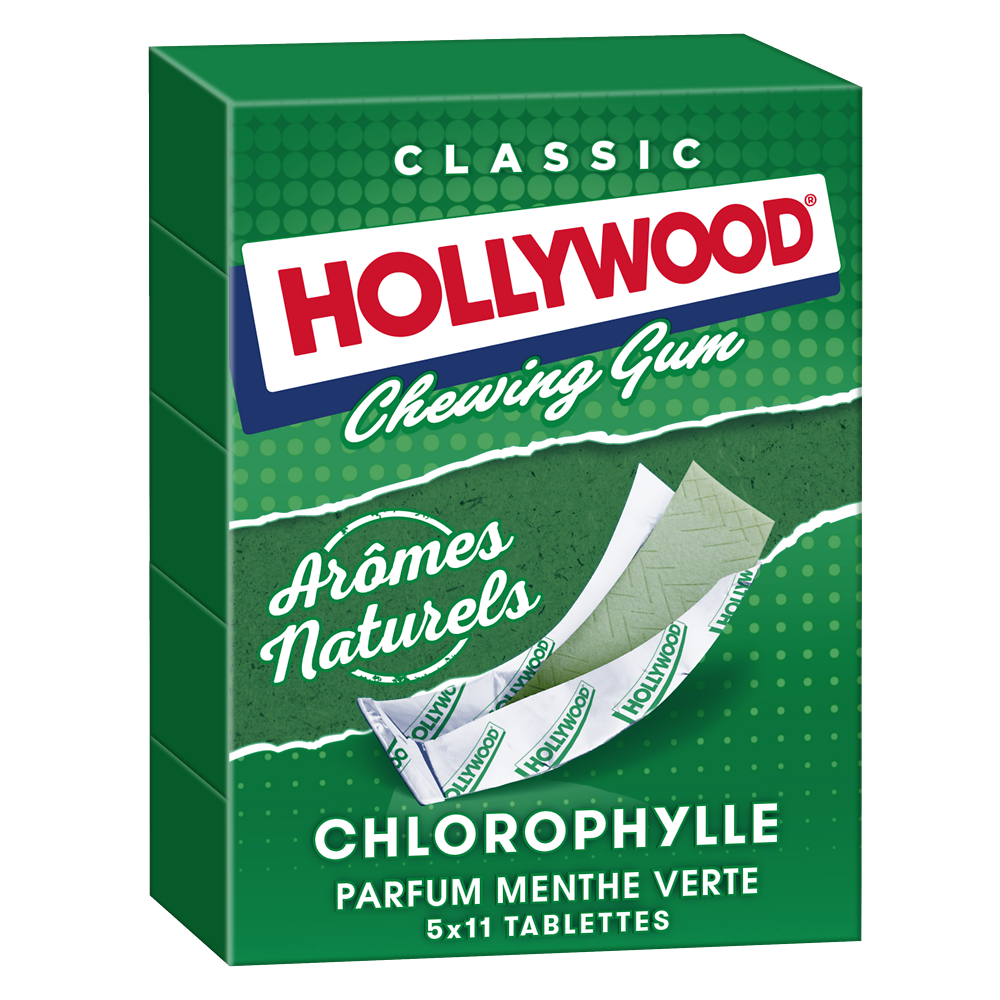 Chewing-gum chloro Régular HOLLYWOOD, x11, 155g