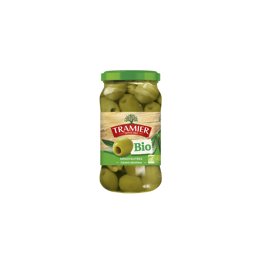 Olive verte dénoyautée Bio TRAMIER, 130g