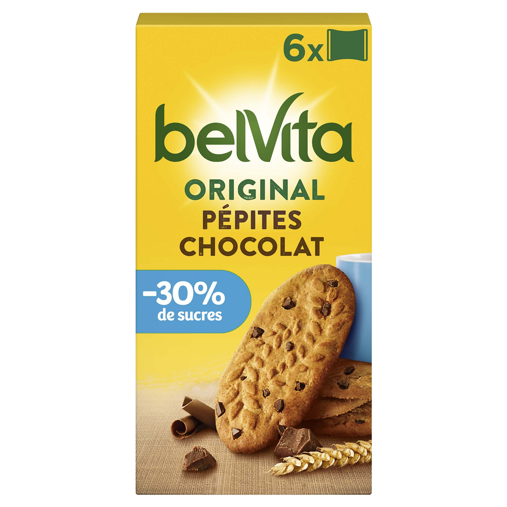 Biscuits Petit Déjeuner céréales et pépites de chocolat Belvita LU, 300g