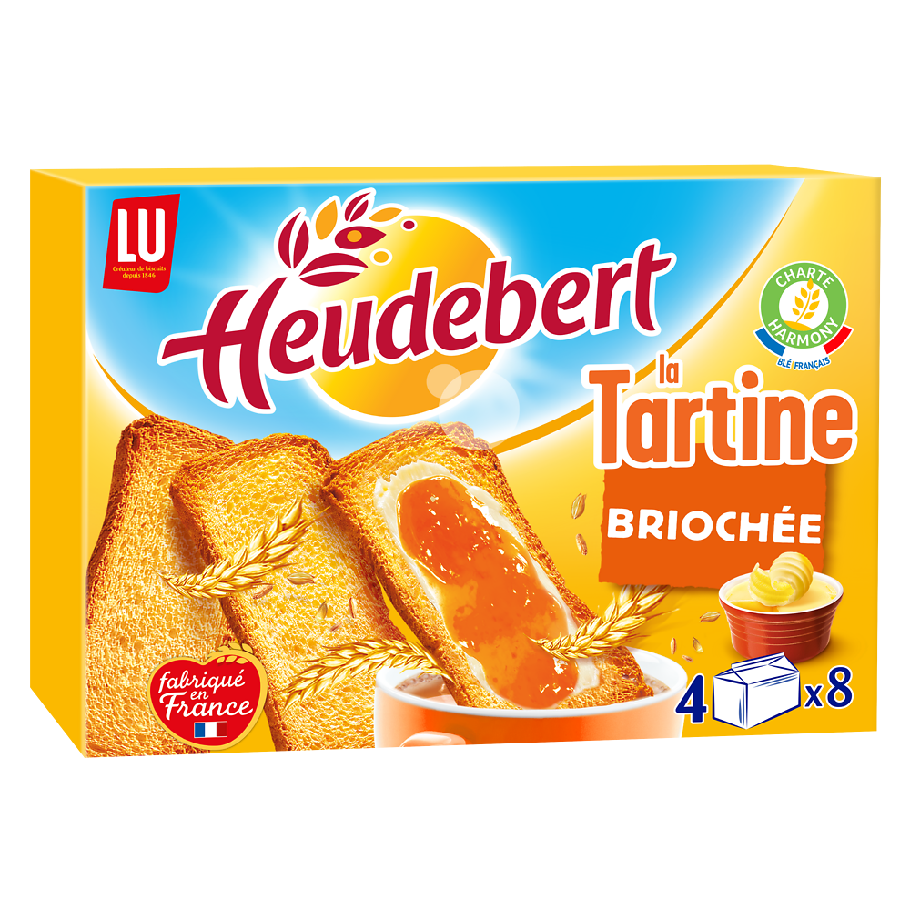 Tartines de pain briochées HEUDEBERT - Paquet de 32 tranches - 320g