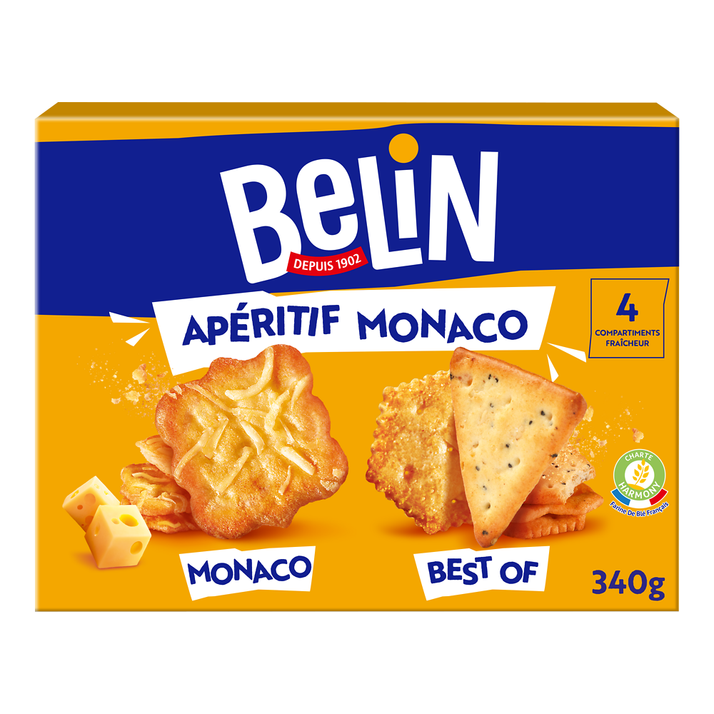 Biscuits apéritifs crackers Monaco BELIN - Paquet de 340g