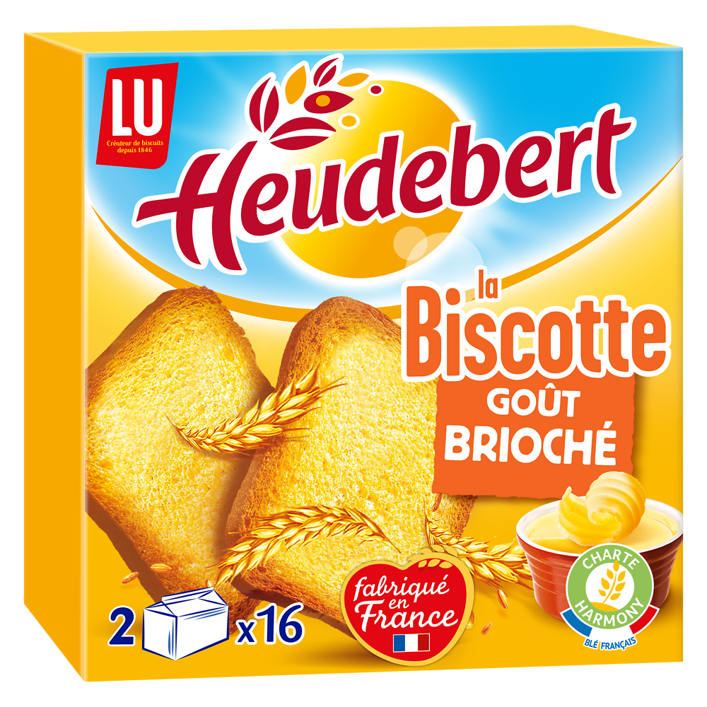 Biscottes Goût brioché HEUDEBERT - Paquet de 32 tranches - 290g