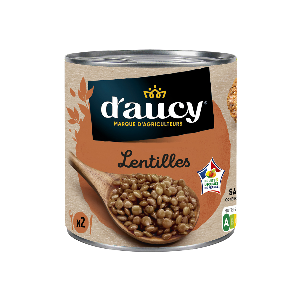 Lentilles préparées D'AUCY - Boîte 265g