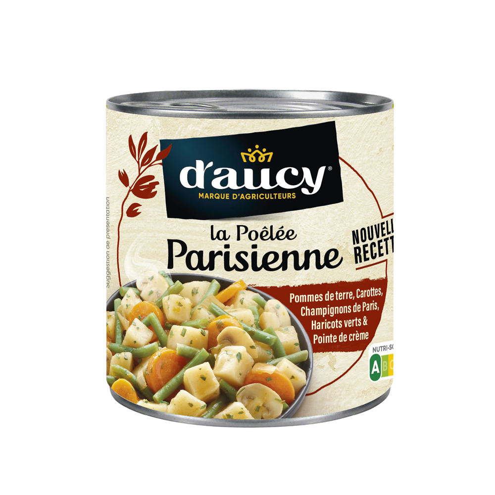 Légumes cuisinés La poêlée parisienne D'AUCY - Boîte 265g