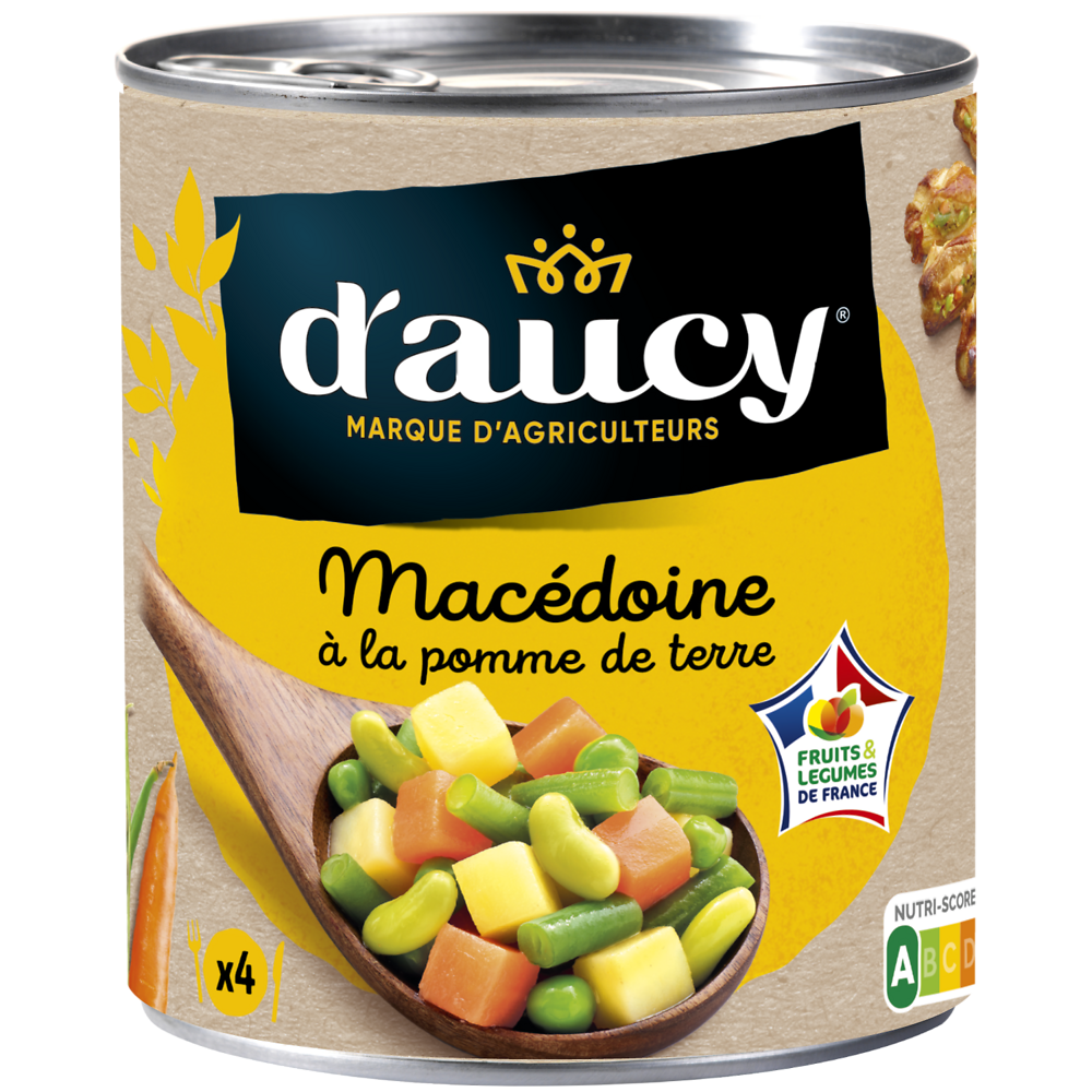 Macédoine de légumes égouttée D'AUCY - Boîte 530g