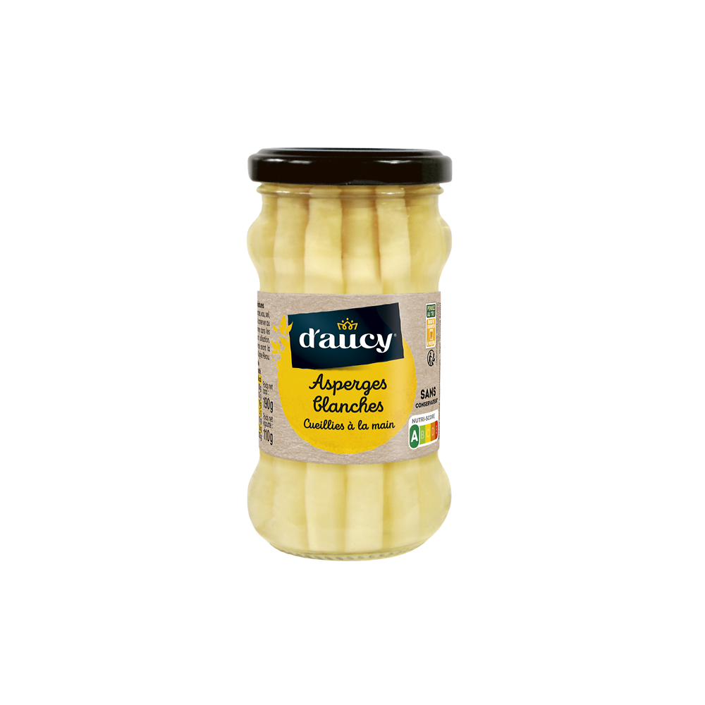 Asperges blanches D'AUCY - Bocal de 110g net égoutté