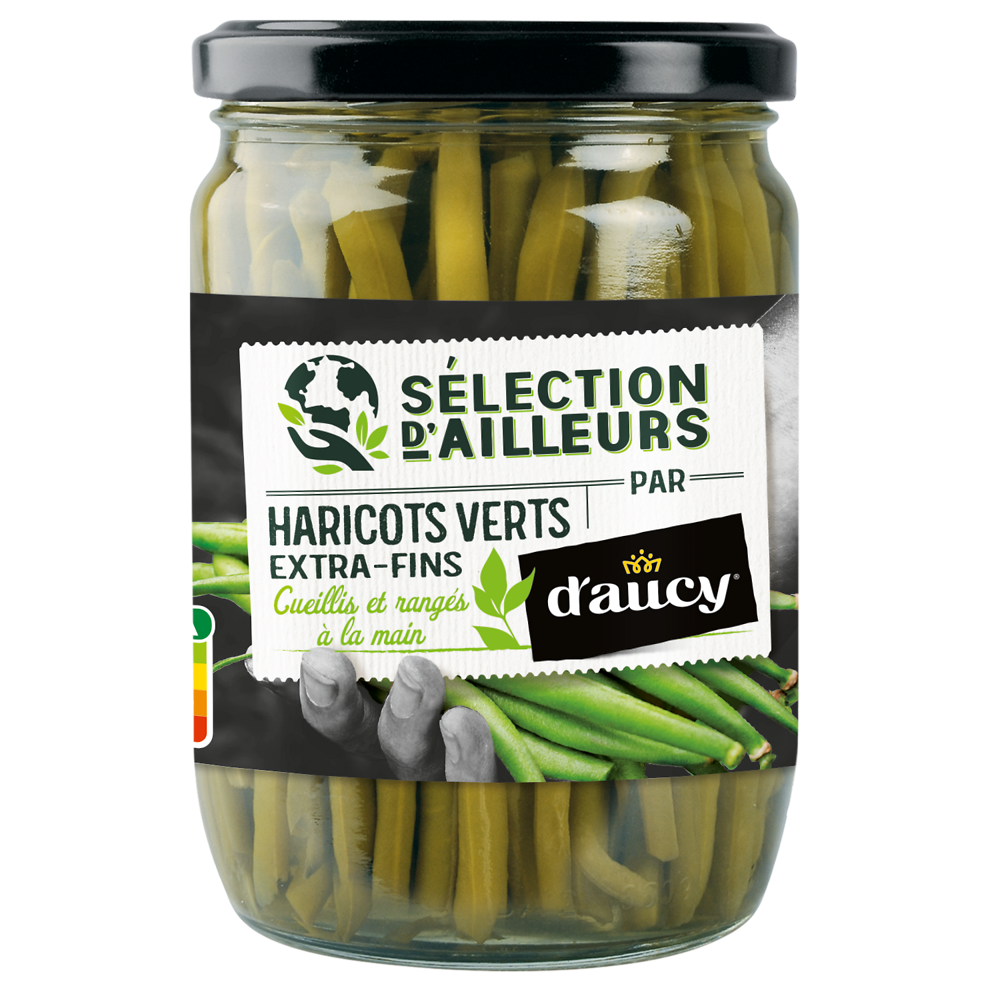 Haricots verts extra fins D'AUCY - Bocal de 280g net égoutté