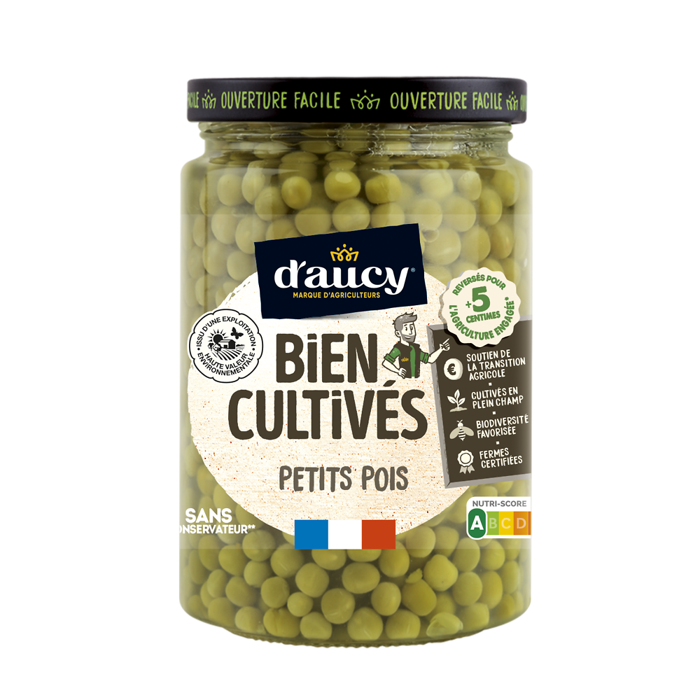 Petits pois D'AUCY - Bocal de 250g net égoutté