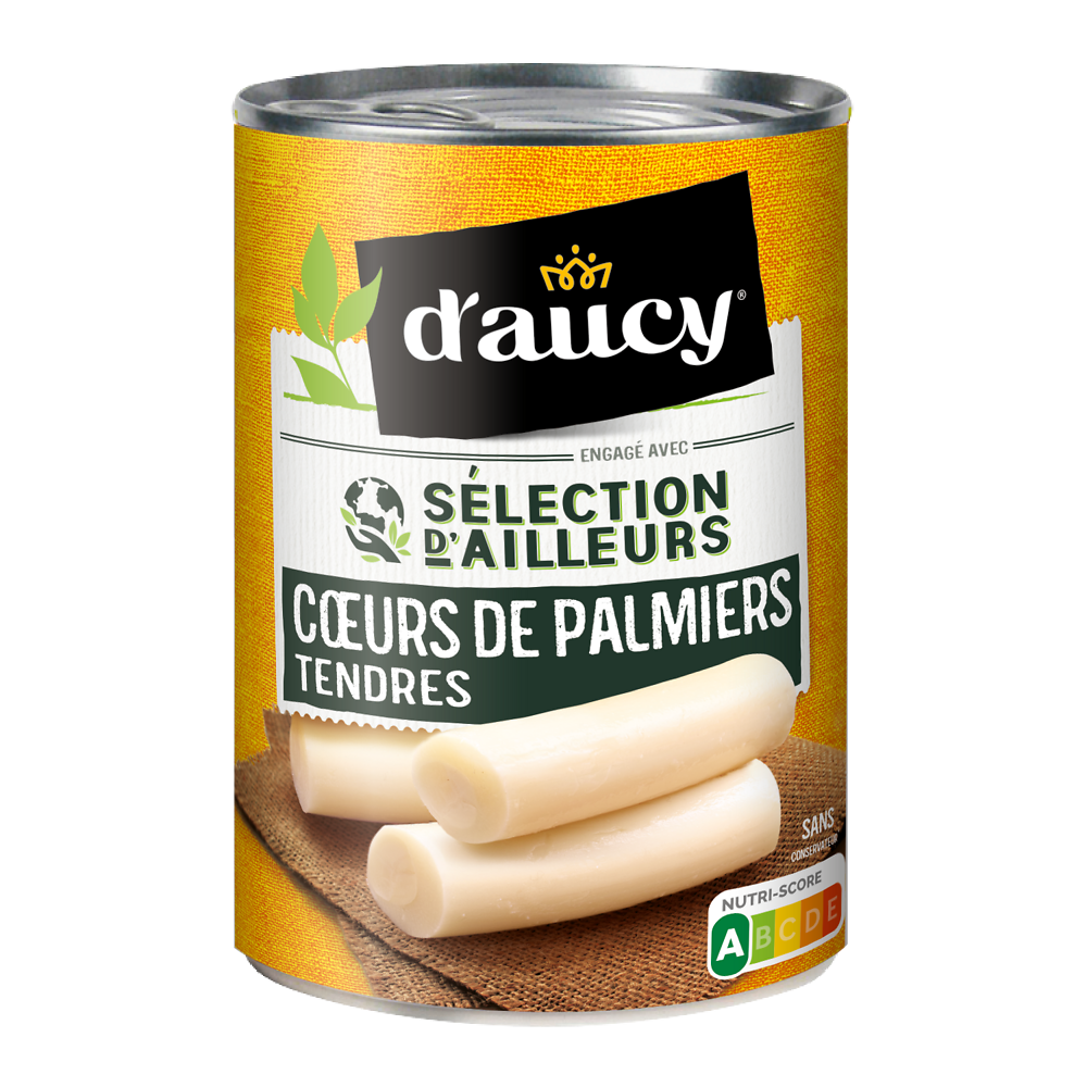 Coeurs de palmiers "sélection d'ailleurs" D'AUCY boite 1/2 220g