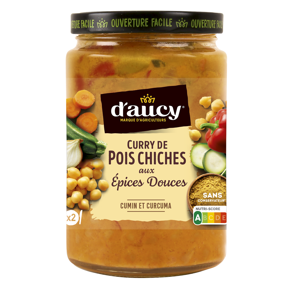 Curry de pois chiches aux épices douces D'AUCY 380g