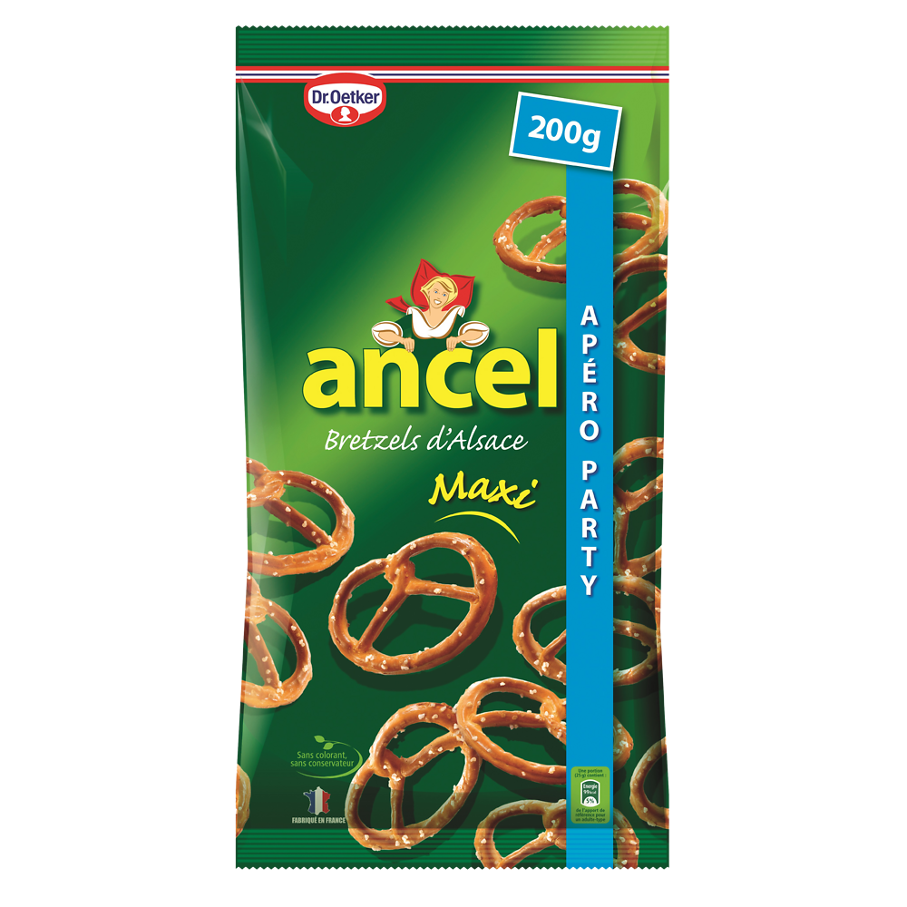 Biscuits apéritif bretzels d'Alsace maxi DR OETKER, sachet de 200g