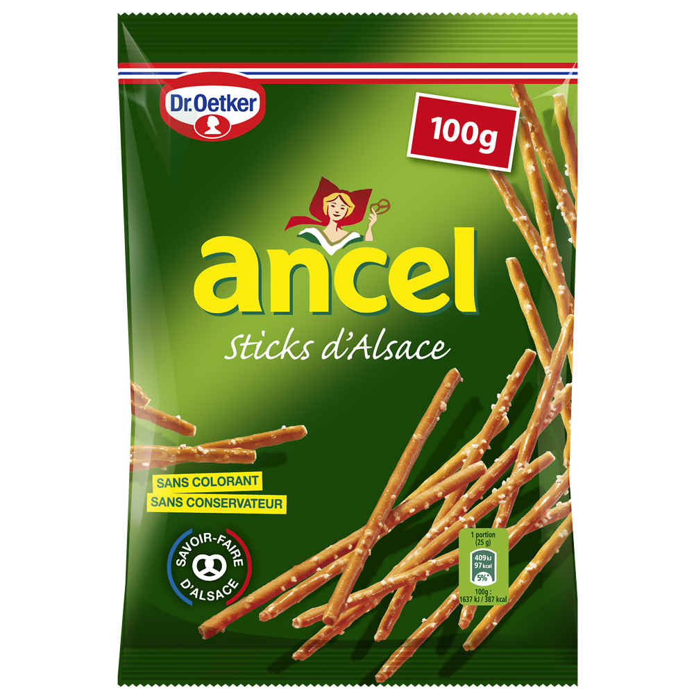 Biscuits apéritifs sticks d'Alsace DR OETKER, étui de 100g