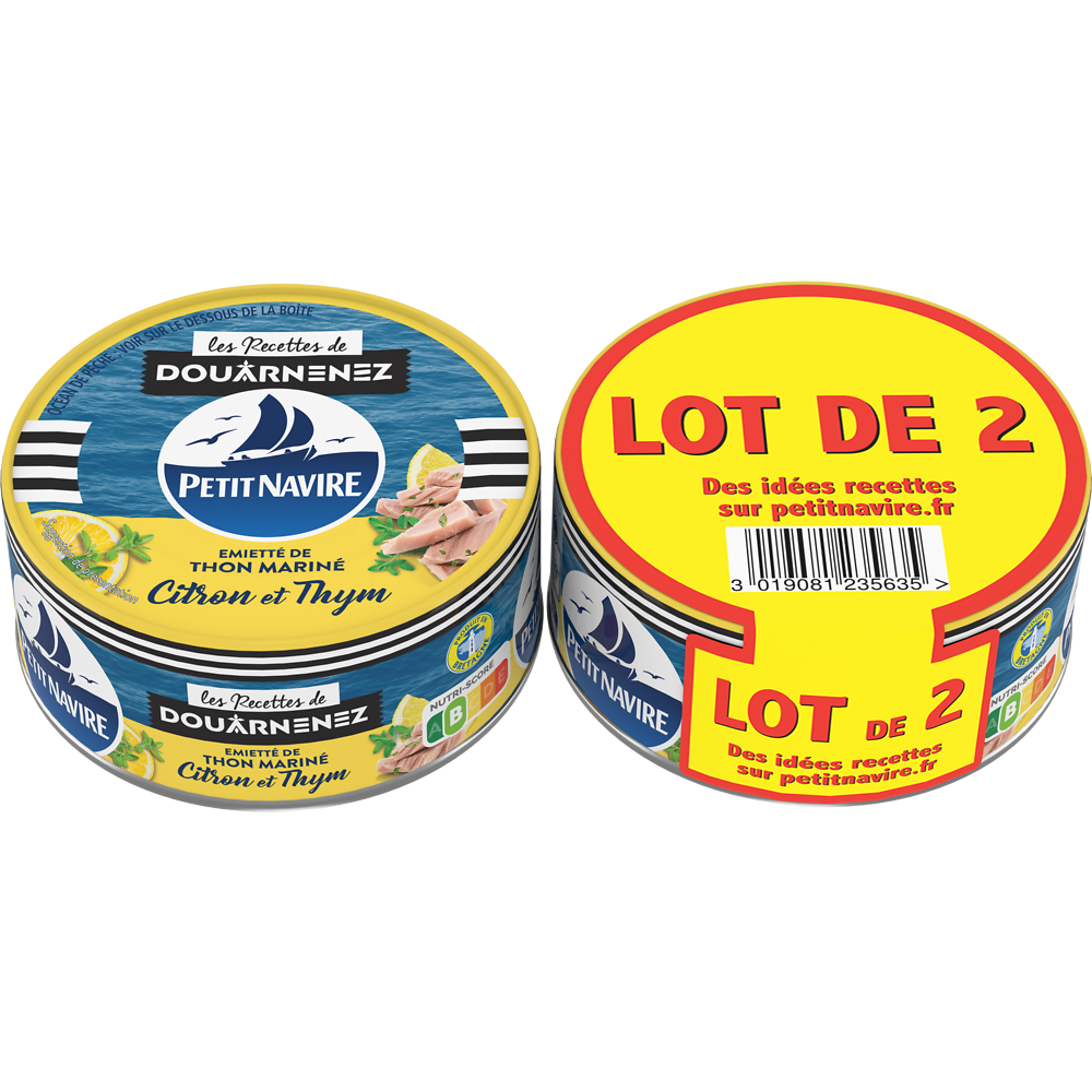 Thon mariné citron & thym PETIT NAVIRE, 2x110g