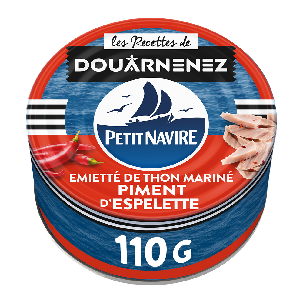 Emietté de thon Le mariné piment d'Espelette PETIT NAVIRE 1/6 110g