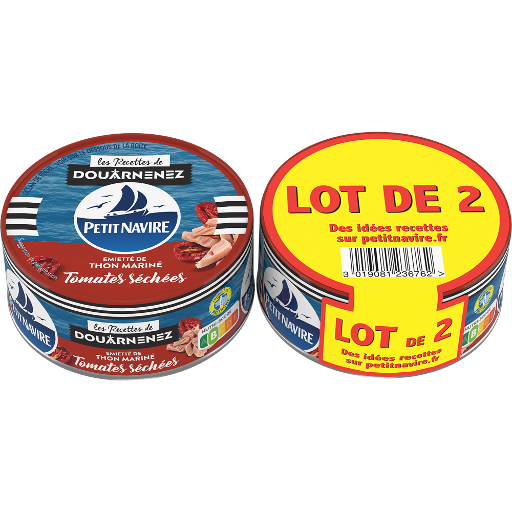 Thon mariné tomates séchées PETIT NAVIRE, 2x110g