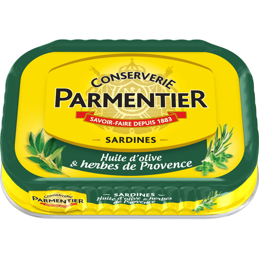 Sardines huile d'olive et herbes de Provence PARMENTIER - 135g