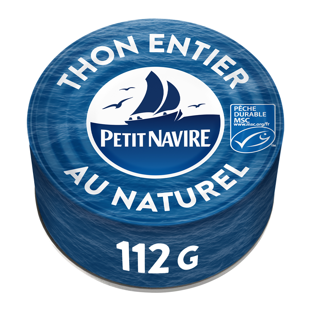 Thon Entier MSC au Naturel PETIT NAVIRE - 112g poids net égoutté