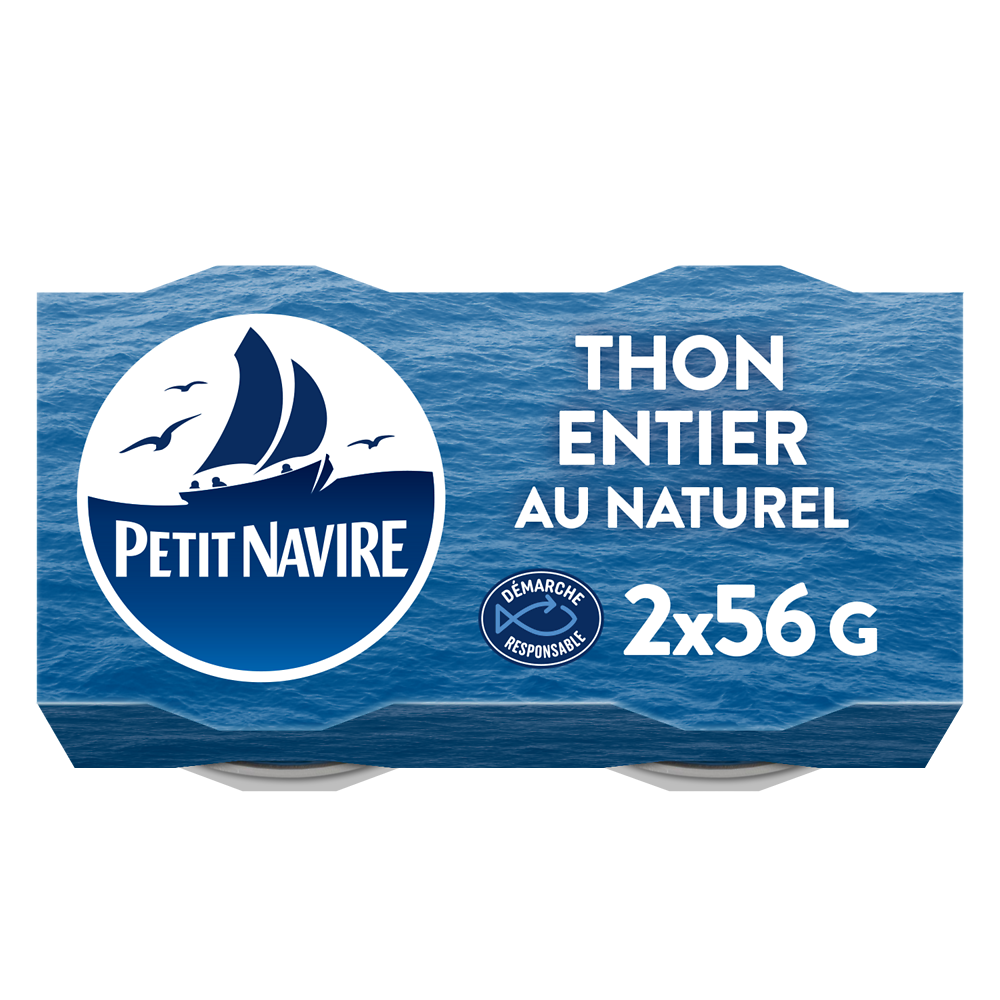 Thon albacore au naturel PETIT NAVIRE boîtes 112g poids net égoutté