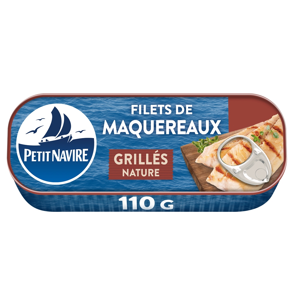 Filets de Maquereaux Grillés Nature sans arôme ajouté PETIT NAVIRE - 110g