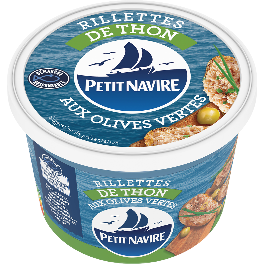 Rillettes de thon aux olives vertes PETIT NAVIRE 220g