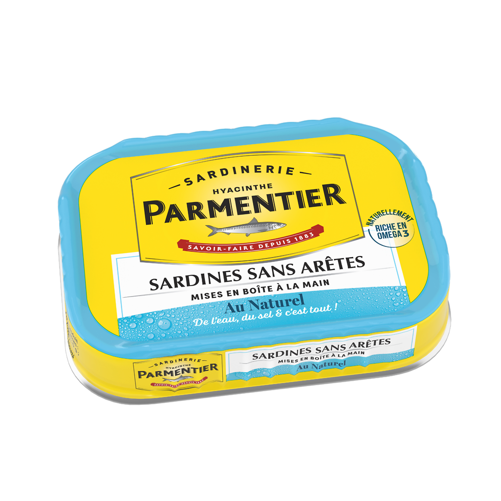 Sardines sans arêtes au naturel PARMENTIER 1/6 135g