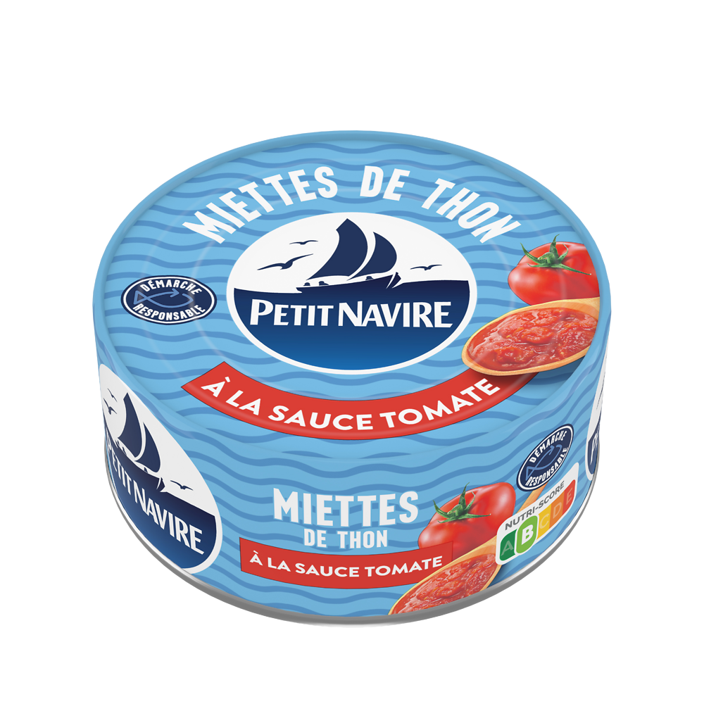 Miettes de thon à la sauce tomate démarche responsable PETIT NAVIRE 140g