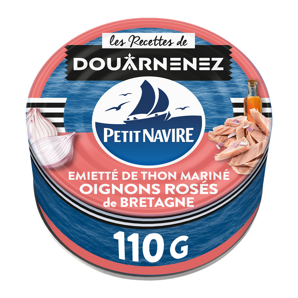 Émietté de Thon Mariné Oignons rosés de Bretagne PETIT NAVIRE 110g