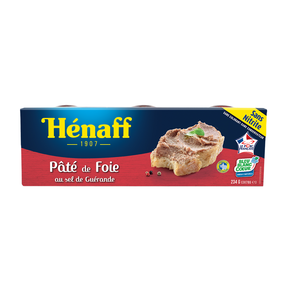 Pâté de foie HENAFF, 3 boîtes de 234g