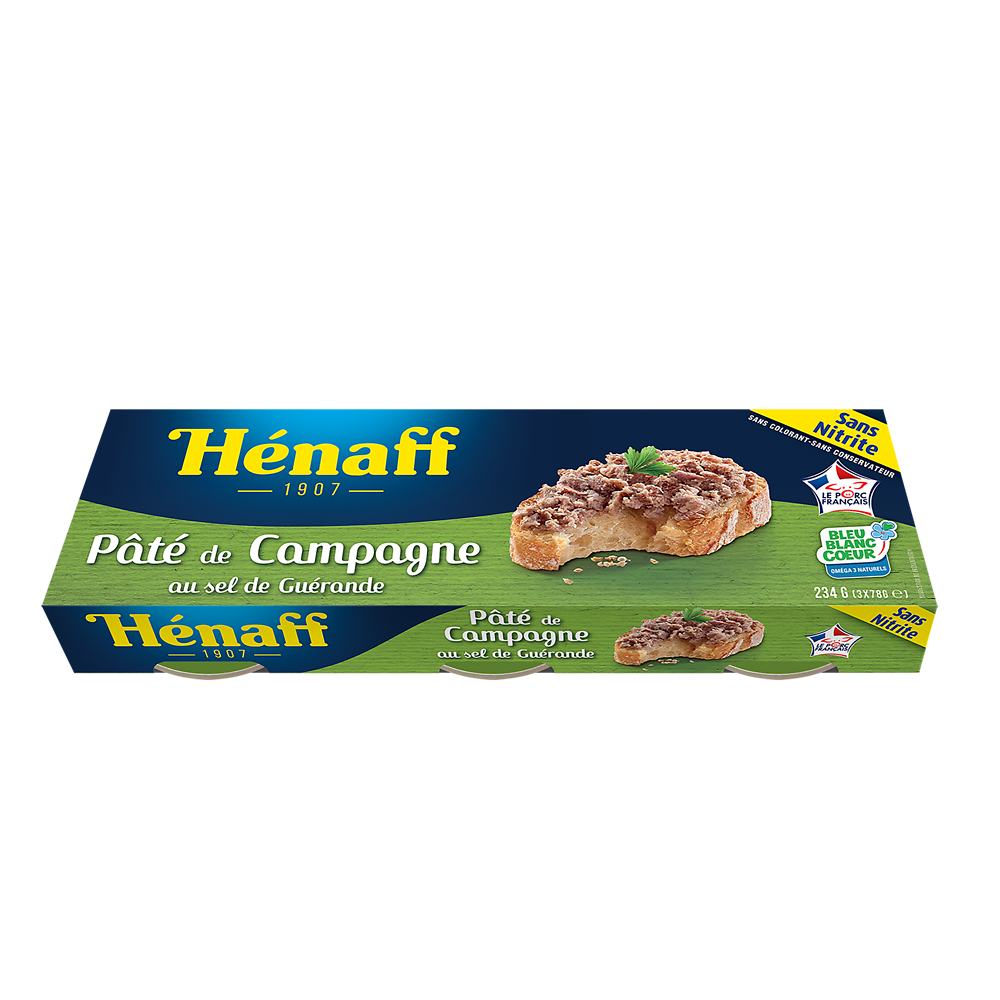 Pâté de campagne HENAFF, 3x78g