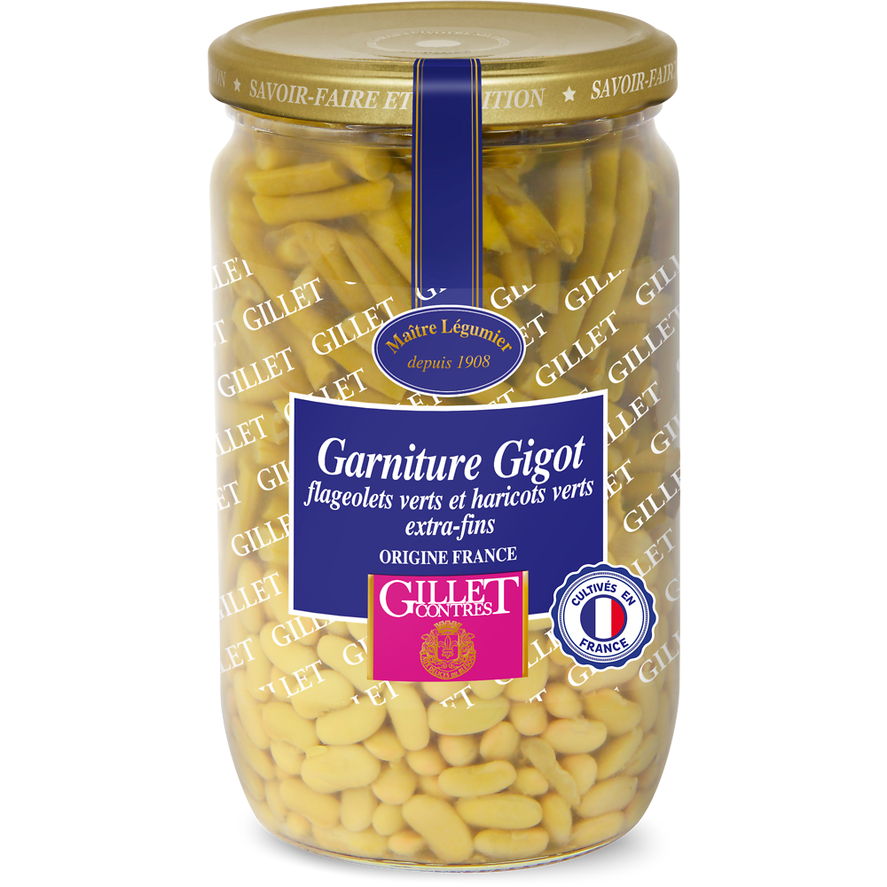 Flageolets verts et haricots verts Spécial Gigot GILLET CONTRES - Bocal 390g