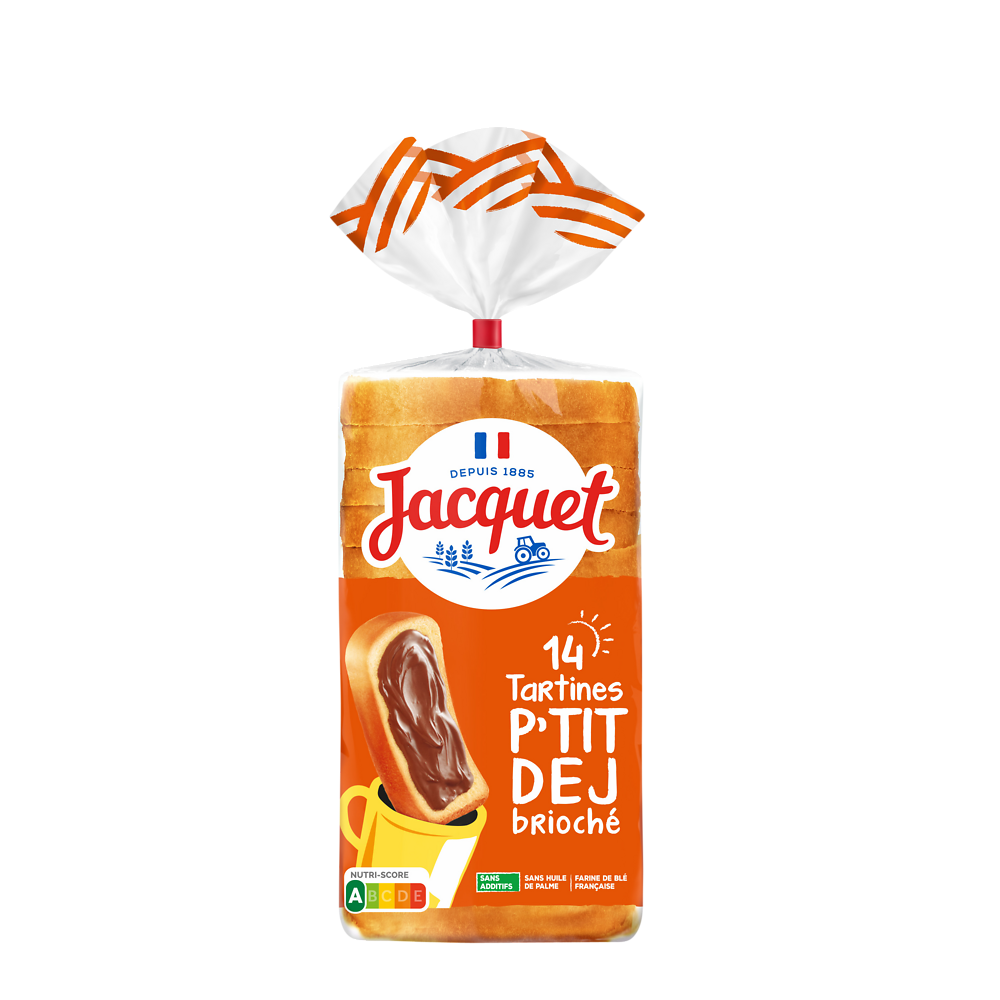 Pain de mie Tartine P'tit Déj(r) Brioché JACQUET - x14 - 410g