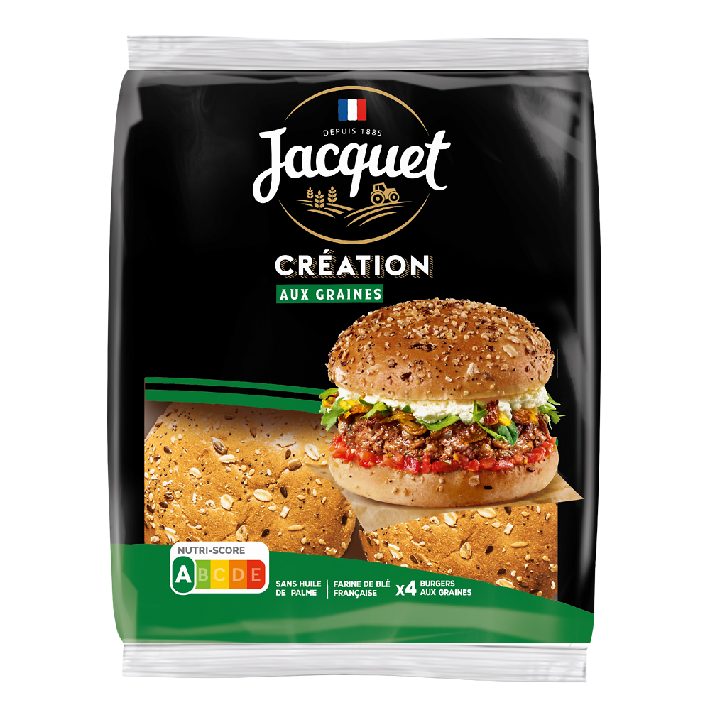 Pain pour hamburger création graines JACQUET x4 260g