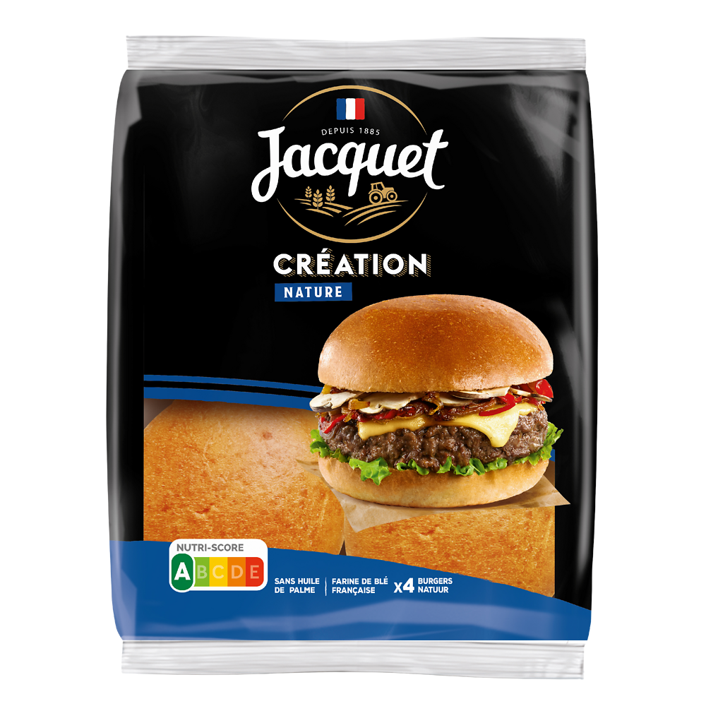 Pains Burger Création nature JACQUET - x4 - 260g