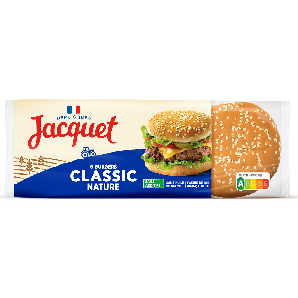 Pains Burger Classic Nature Sans Additifs JACQUETx6 - 350g