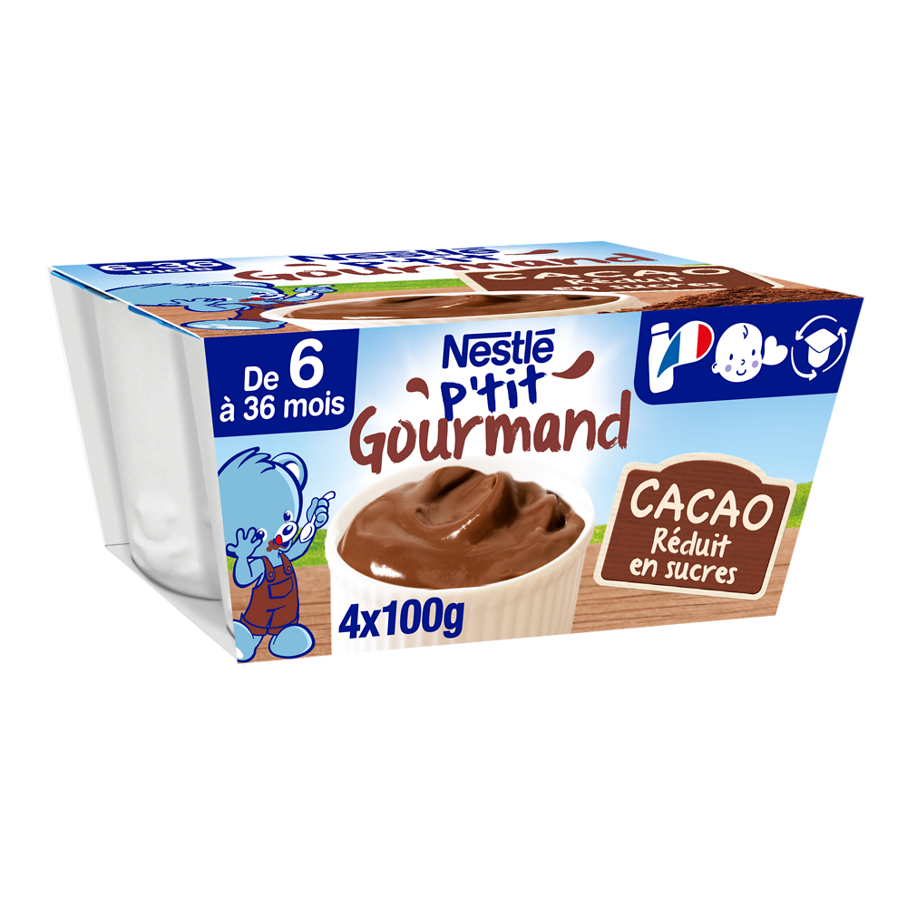 Desserts lactés P'TIT GOURMAND Chocolat 6M+ NESTLE - 4x100g