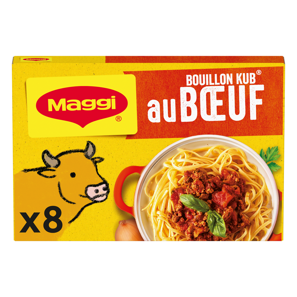 Bouillon cube boeuf MAGGI, boite de 8 cubes, 80g