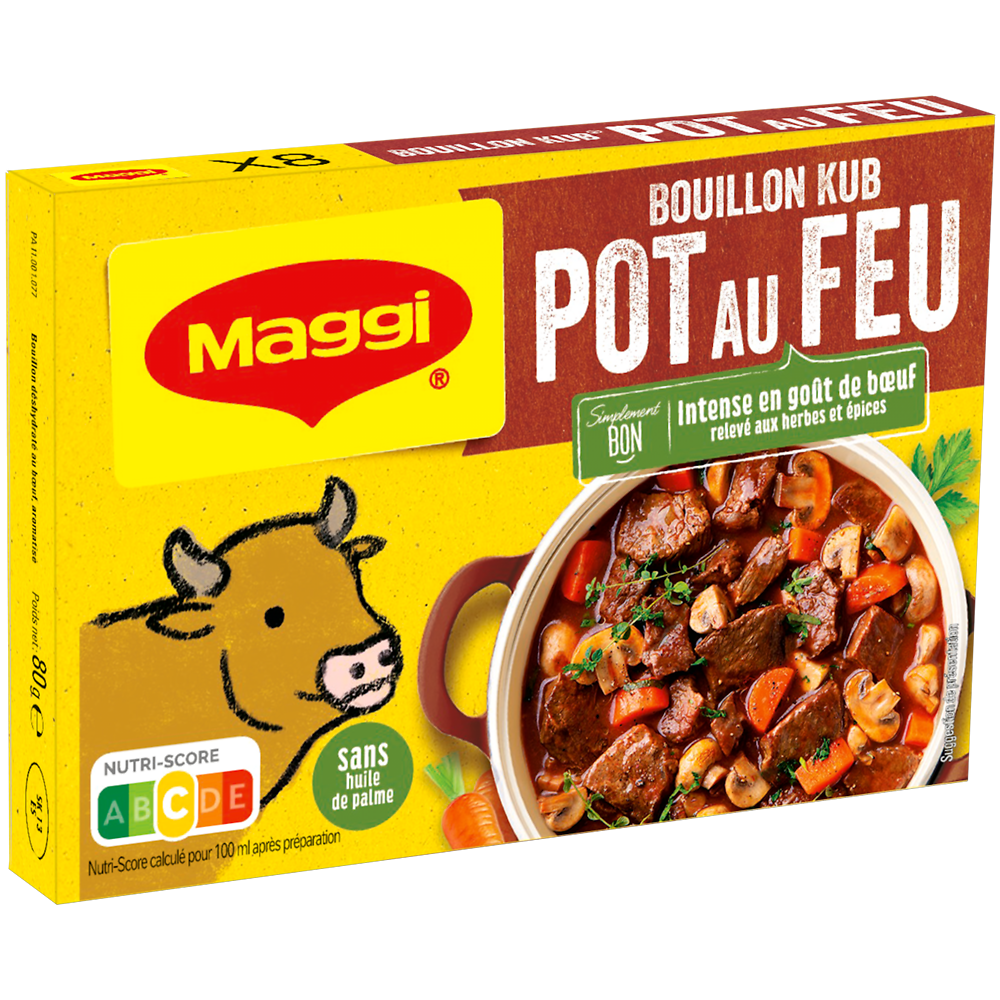 Bouillon cube pot au feu MAGGI - boîte de 8 cubes, 80g