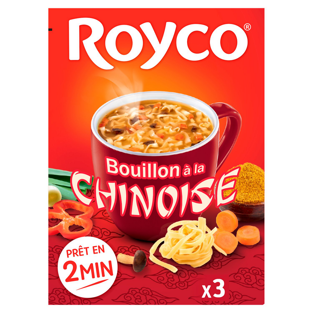 Bouillon légume chinoise Les Généreuses ROYCO, 3 sachets, 60cl