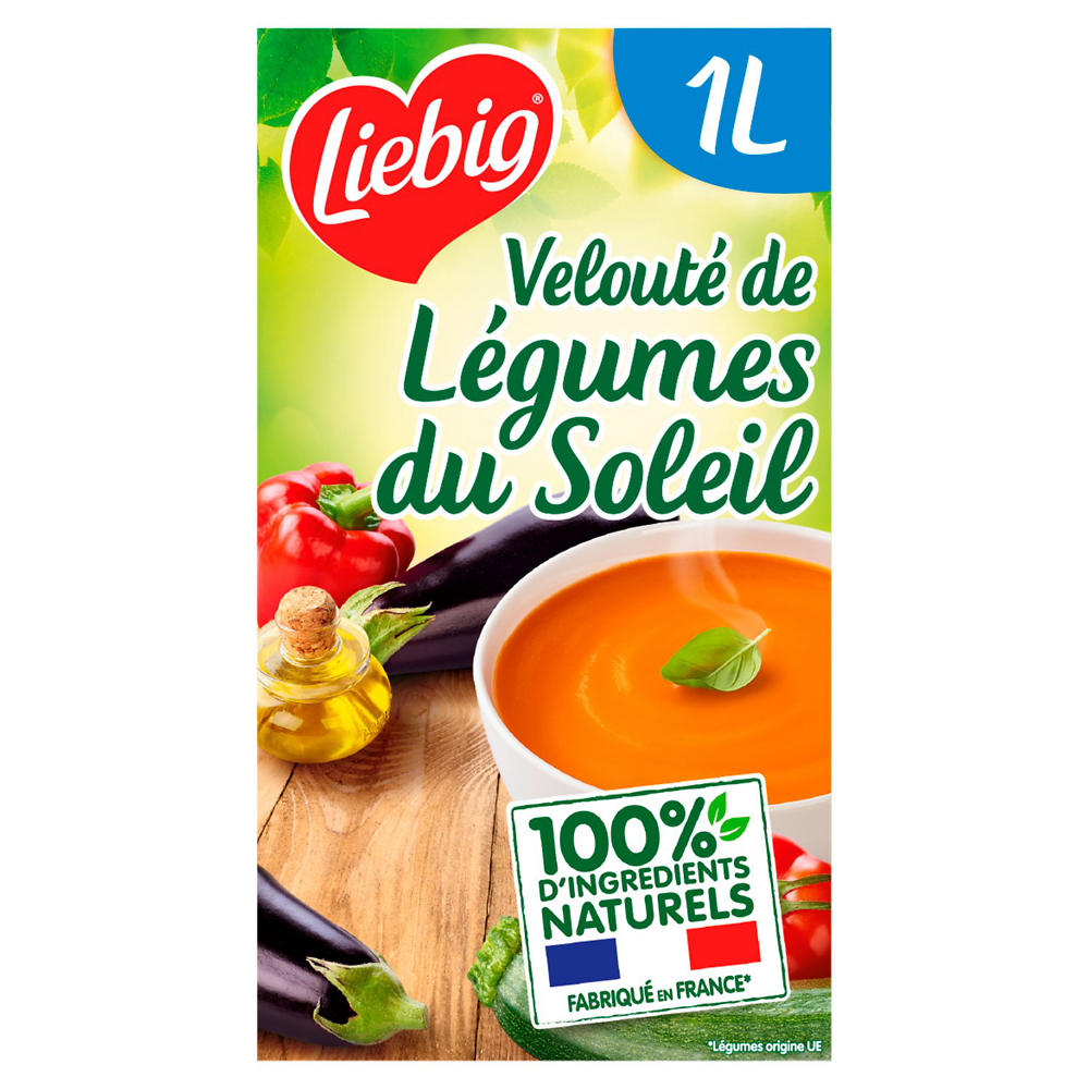 Soupe Pur'Soup velouté de légumes du soleil LIEBIG, brique de 1l