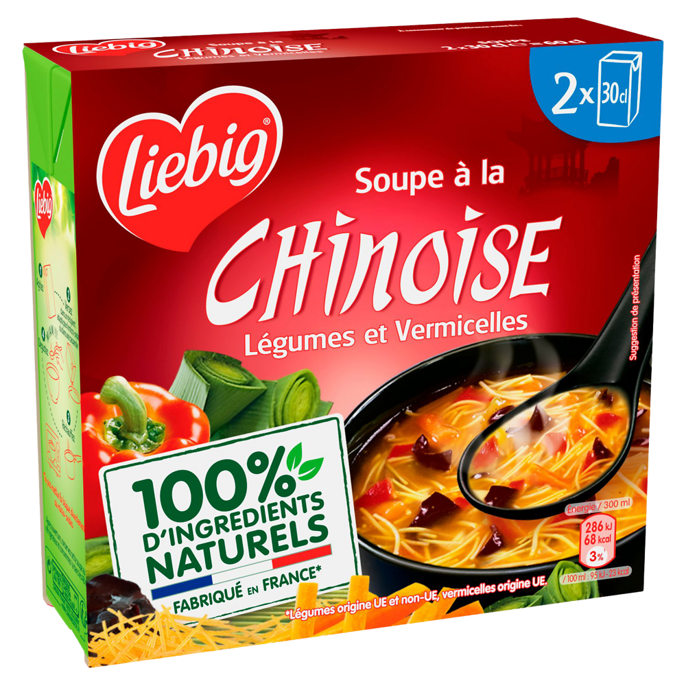 Soupe à la chinoise légumes et vermicelles LIEBIG, 2 x 30 cl