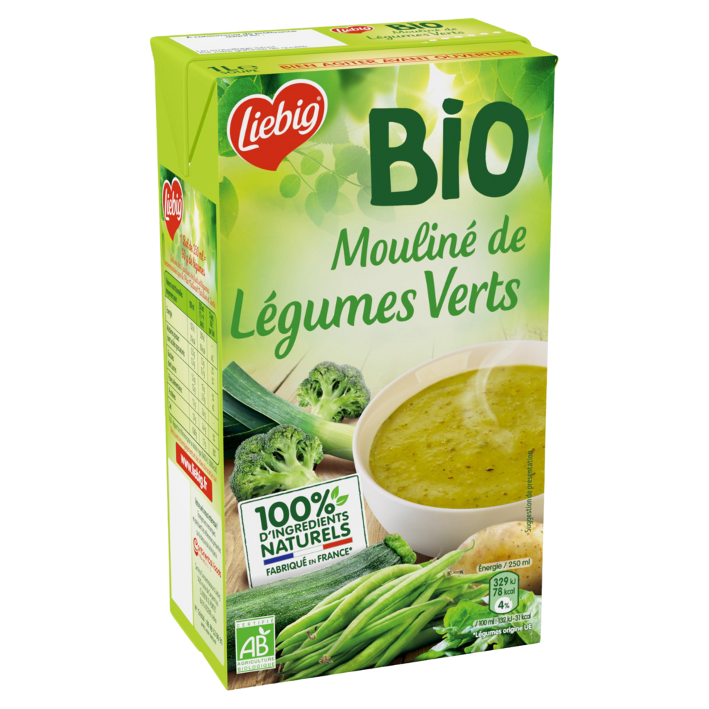 Soupe mouliné de légumes verts bio LIEBIG, 1l